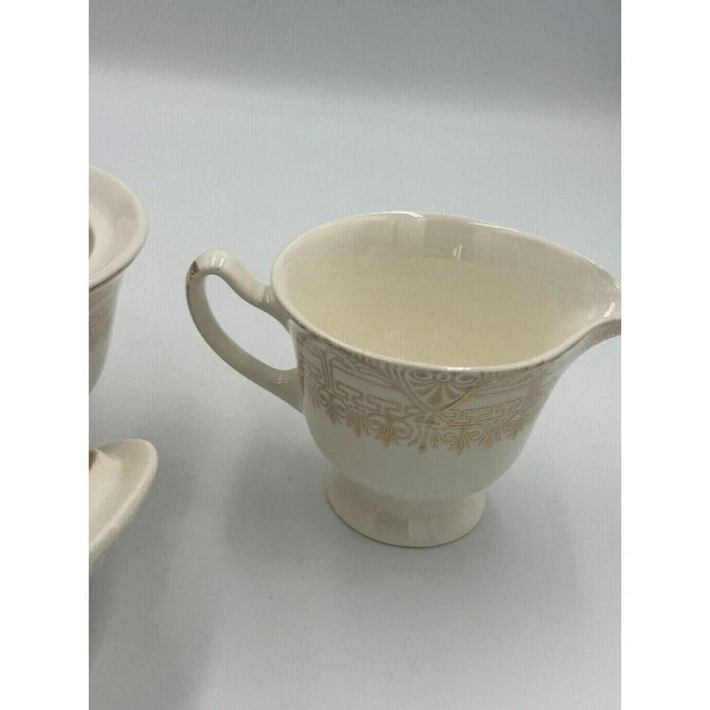Vintage Stetson 22k Gold Sugar Bowl And Creamer Set 
